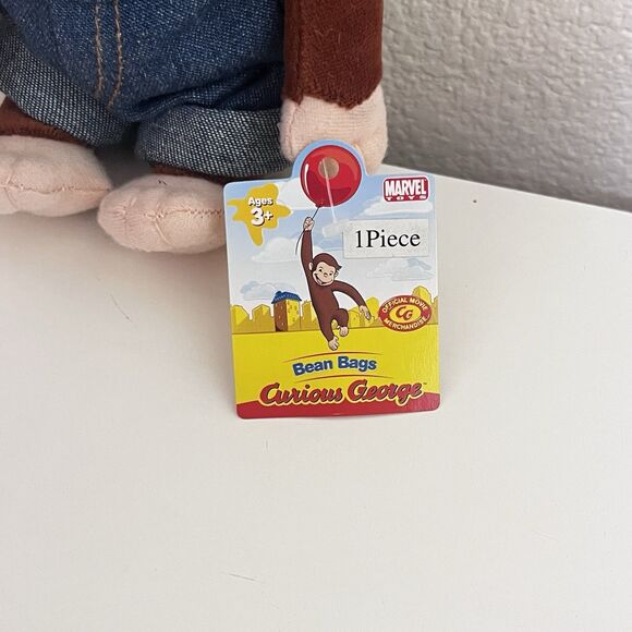 Marvel Toys Bean Bag Curious George in Overalls Plush Stuffed Animal 2005 w/ TAG - Picture 5 of 14